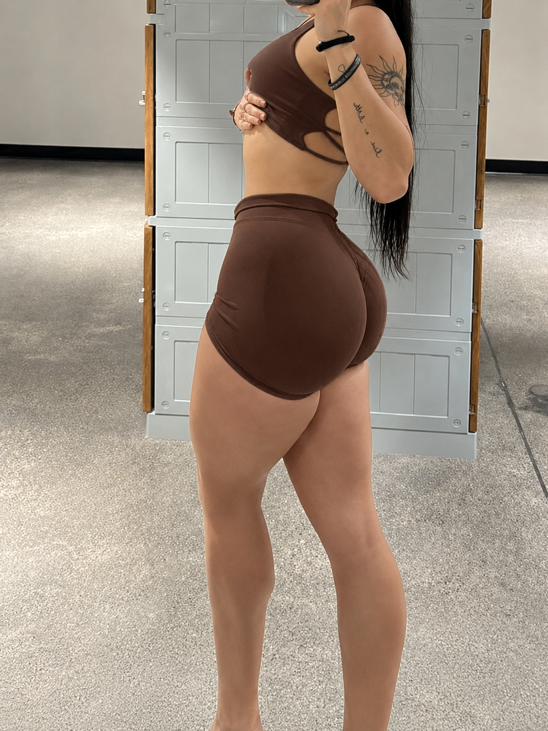 Coffee Sculpt Shorts gym lifestyle photo [hf:coffee]