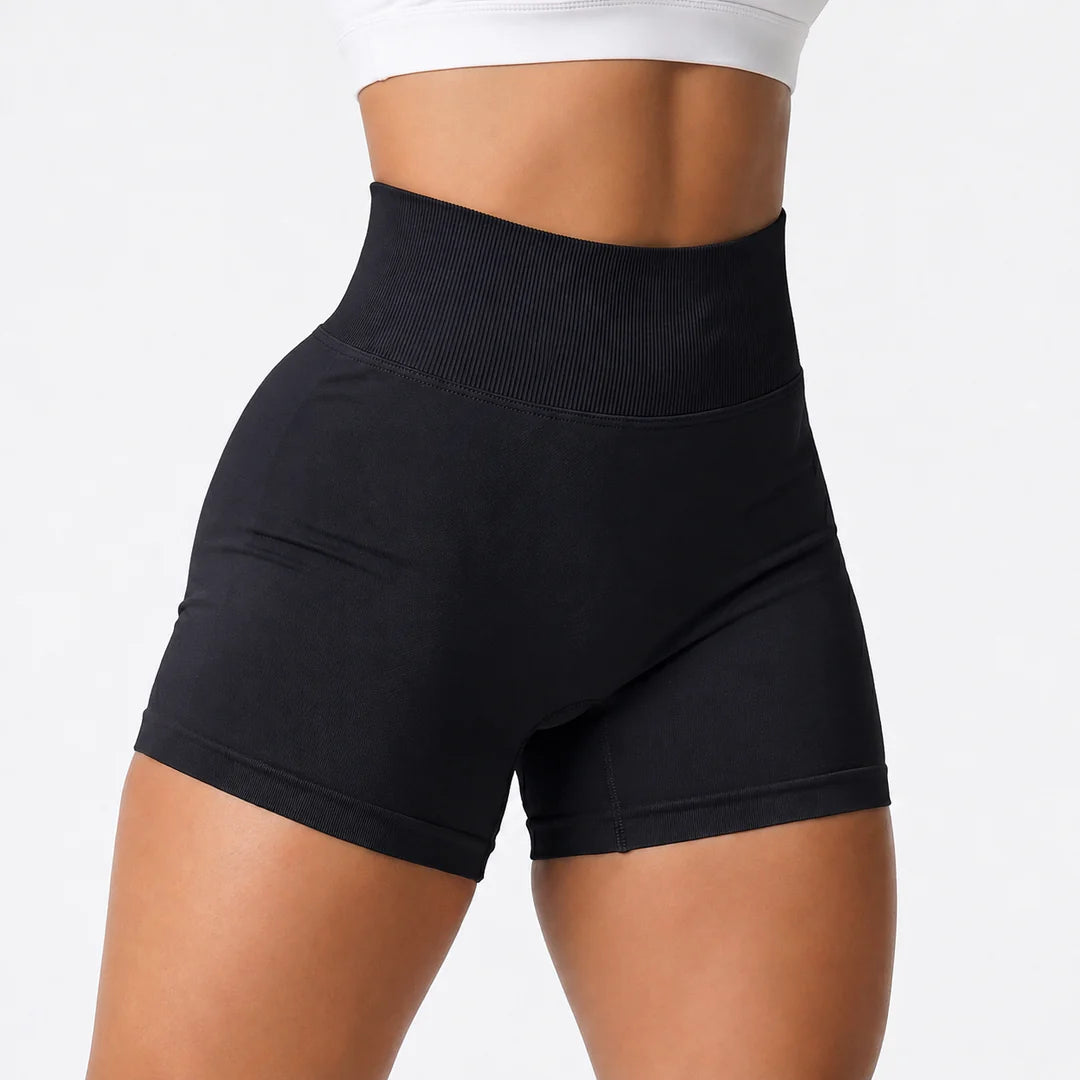 Black Sculpt Shorts front view [hf:black]